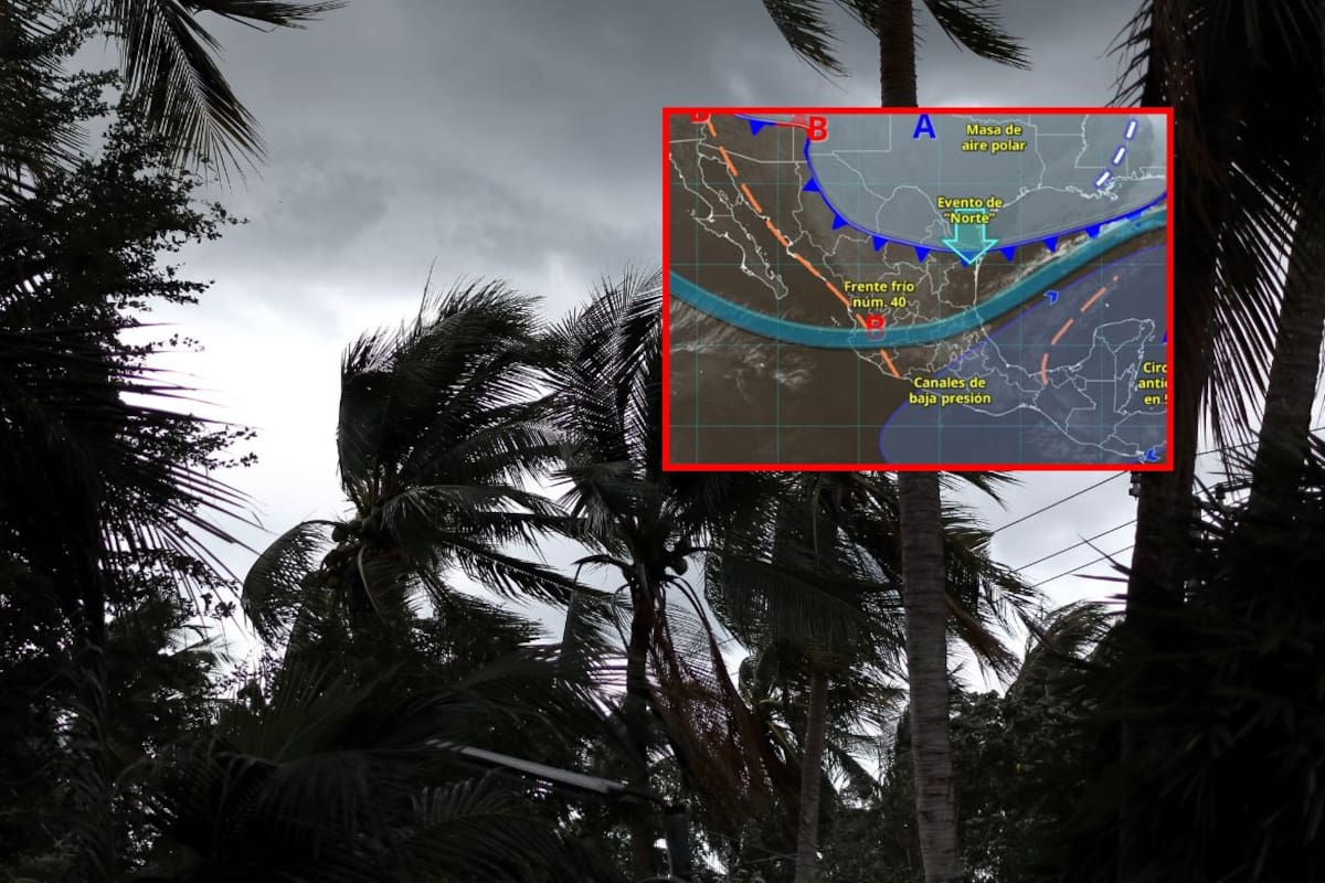 SMN alerta por lluvias intensas y evento de “Norte” con rachas de hasta 100 km/h por el frente frío 40