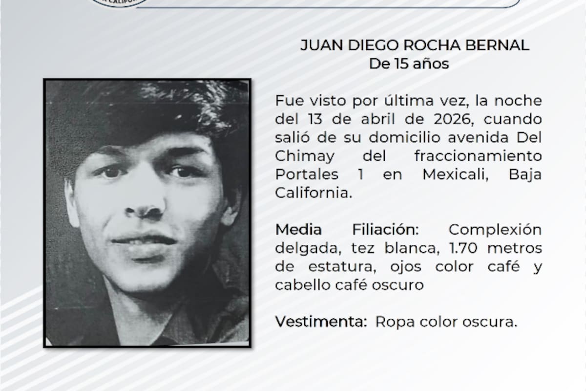Activan búsqueda por Juan Diego Rocha, menor de 15 años desaparecido desde el 13 de abril