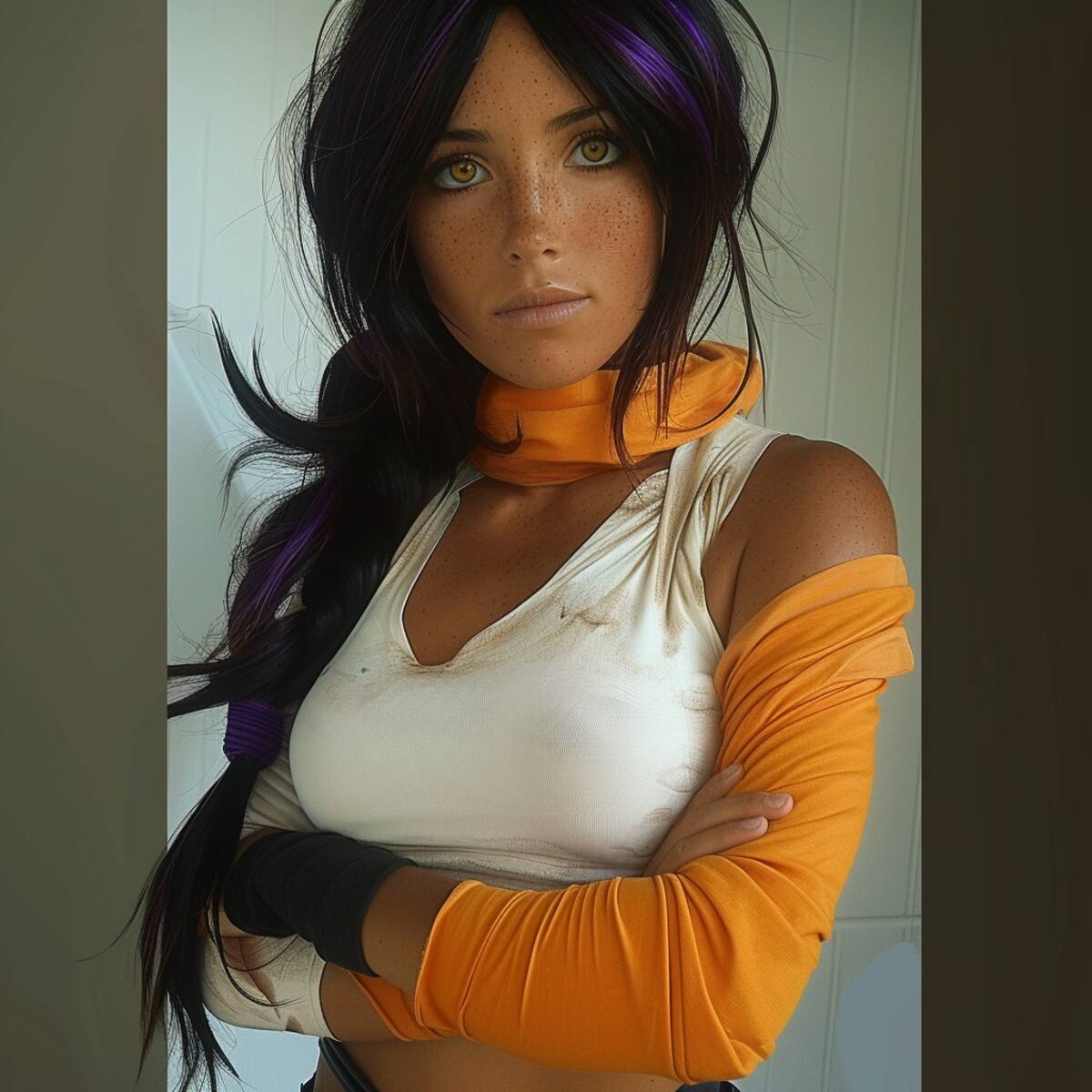 Yoruichi de Bleach en la vida real según la IA de Midjourney