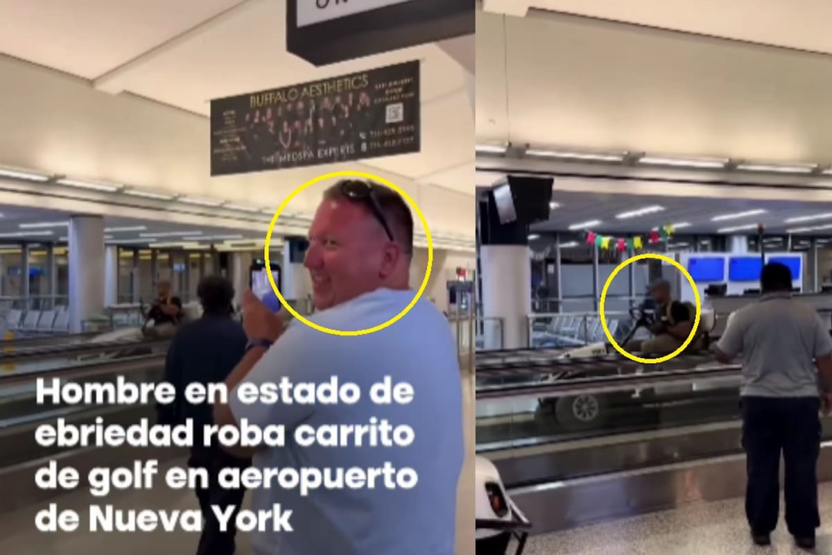 En estado de ebriedad, hombre conduce un carrito de golf dentro de un aeropuerto y sorprende a todos
