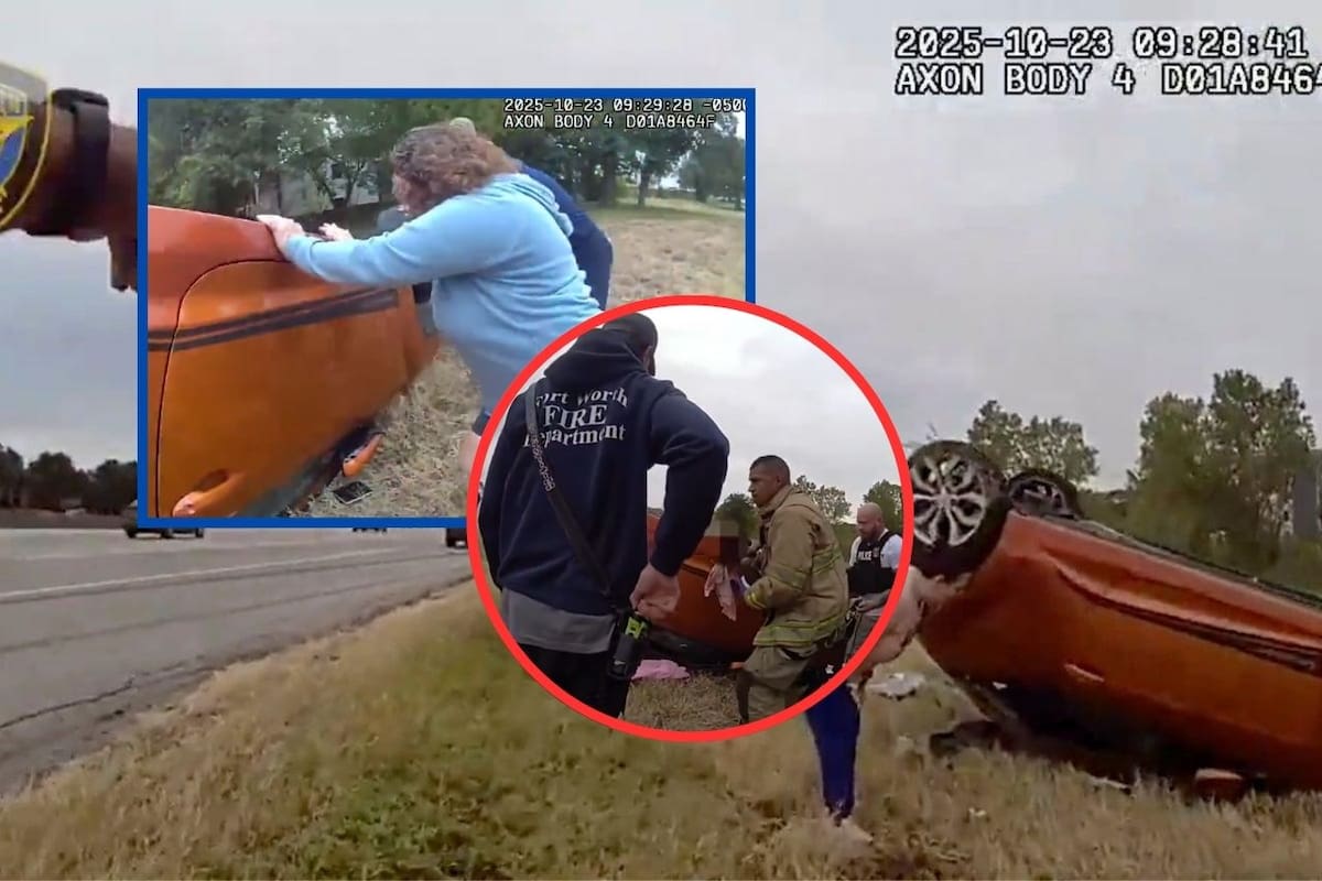 VIDEO: Rescatan con vida a bebé atrapado bajo un vehículo volcado en Fort Worth, Texas; madre e hijo se recuperan favorablemente