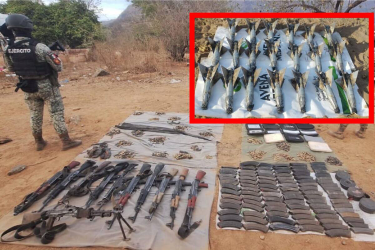 Explosivos, armas y drogas: el letal arsenal asegurado en el sur de Sinaloa