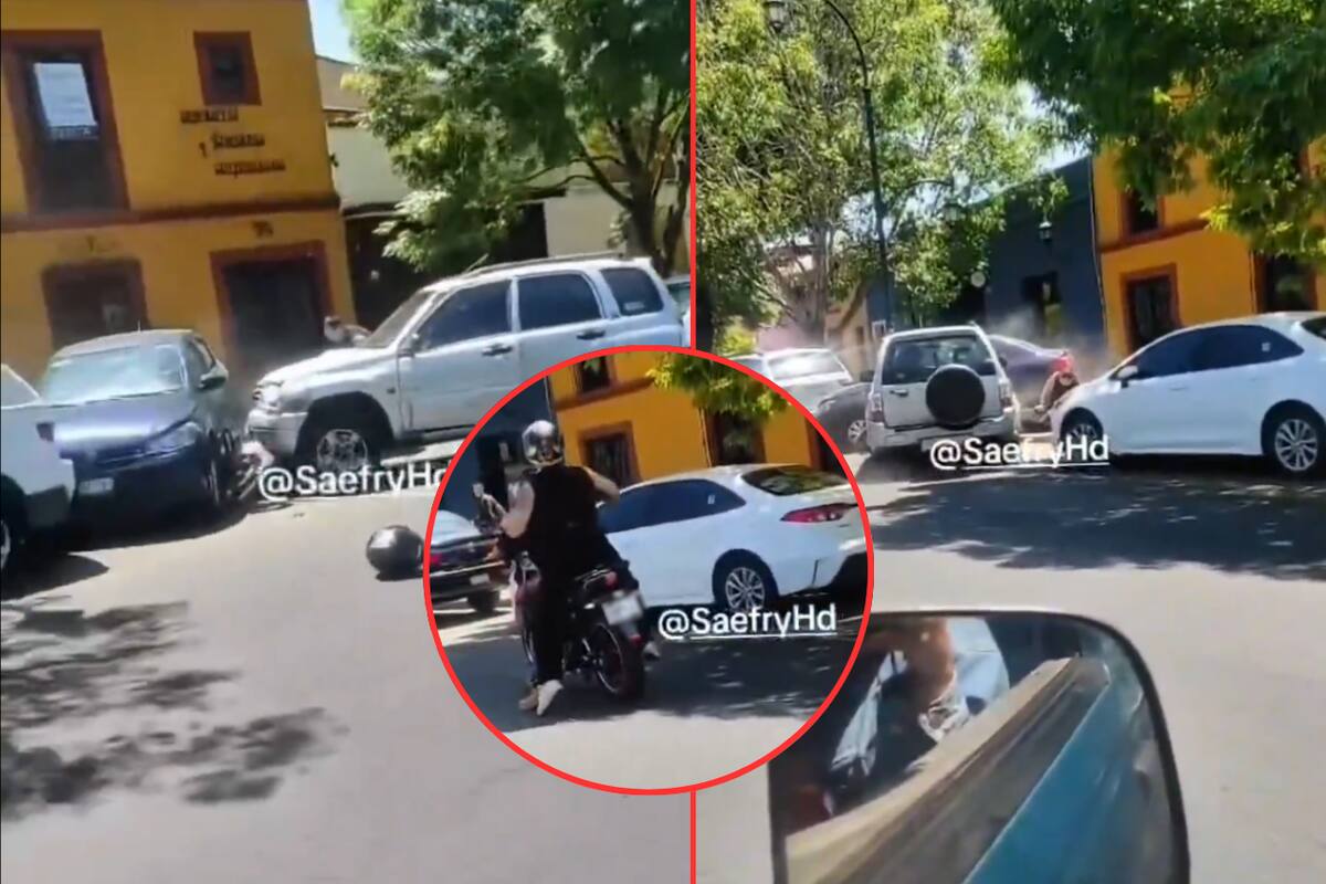 De descortesía vial a violencia: Motociclista lesionado tras embestida de camioneta en Querétaro