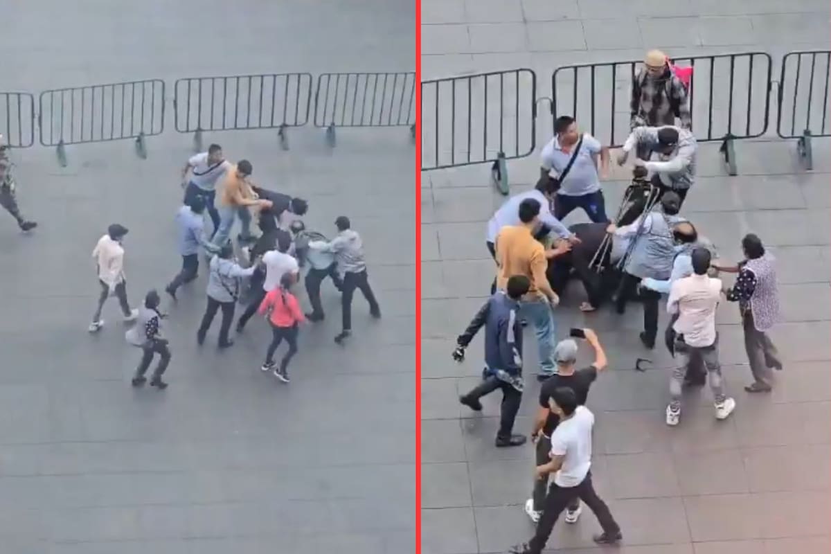 Enfrentamiento en el Zócalo: Ambulantes se pelean a golpes con empleados de gobierno de la CDMX