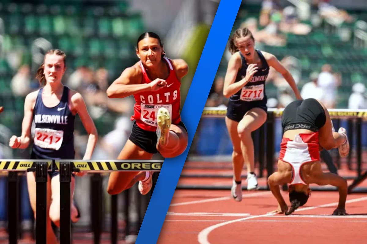 Atleta cruza la meta con una voltereta y gana el oro en Oregon
