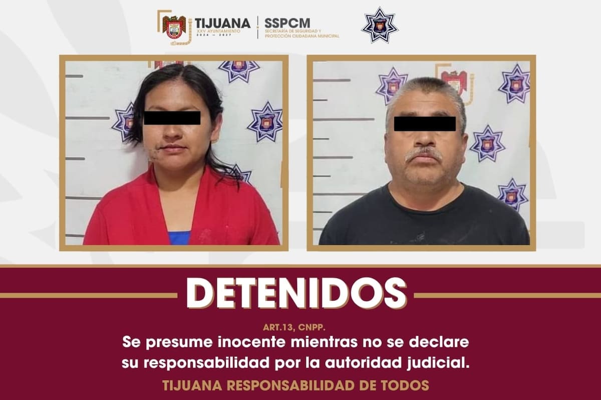 Detienen a pareja por presunta corrupción de menores en Tijuana