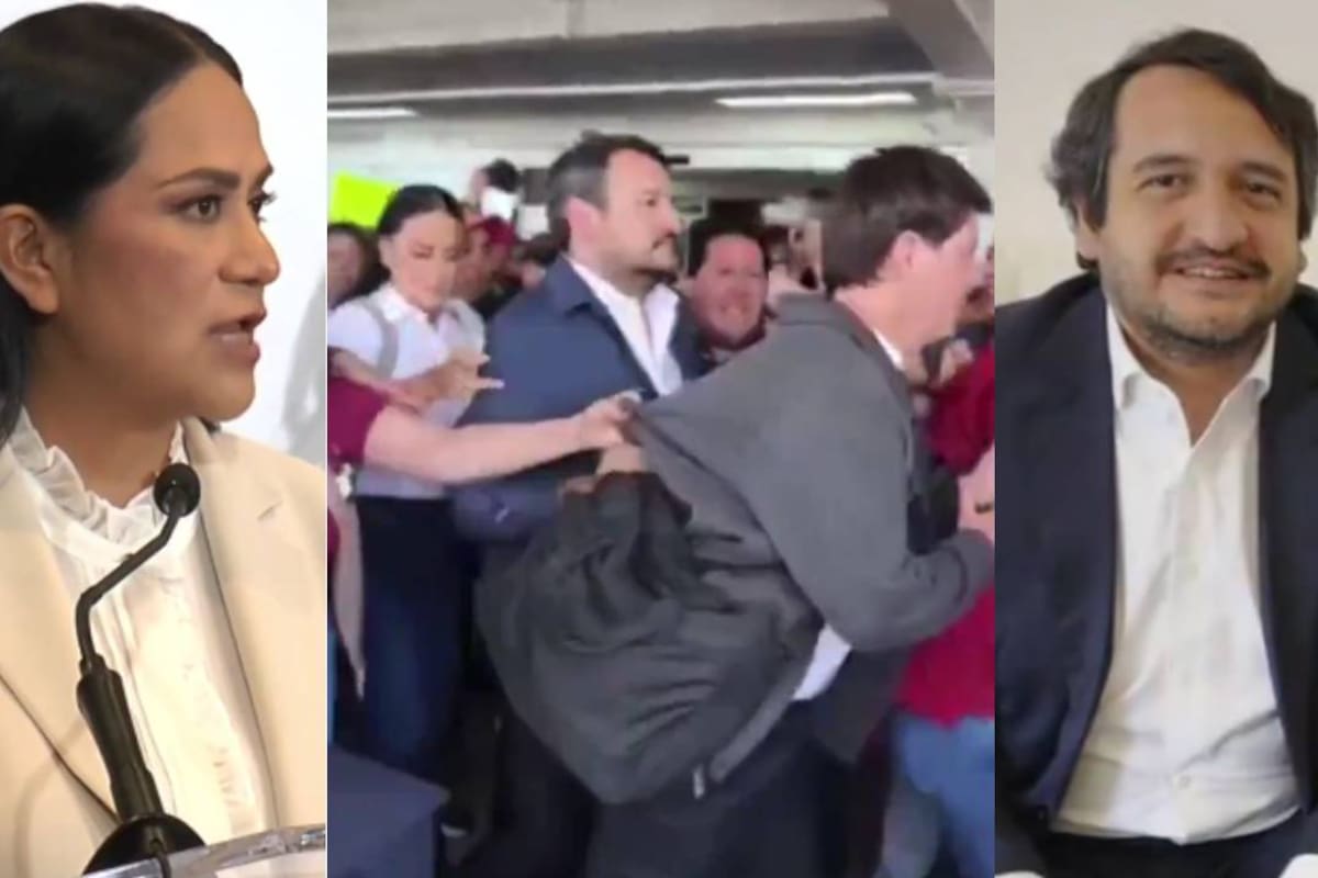 En medio de abucheos, protestas llegan Andy López Beltrán y Ariadna Montiel presidenta de Morena al aeropuerto de Chihuahua para participar de marcha por la seguridad, paz y defensa de la soberanía