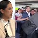 En medio de abucheos, protestas llegan Andy López Beltrán y Ariadna Montiel presidenta de Morena al aeropuerto de Chihuahua para participar de marcha por la seguridad, paz y defensa de la soberanía