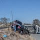 Vuelca automóvil tras choque en el Libramiento Rosas Magallón rumbo a Playas de Tijuana
