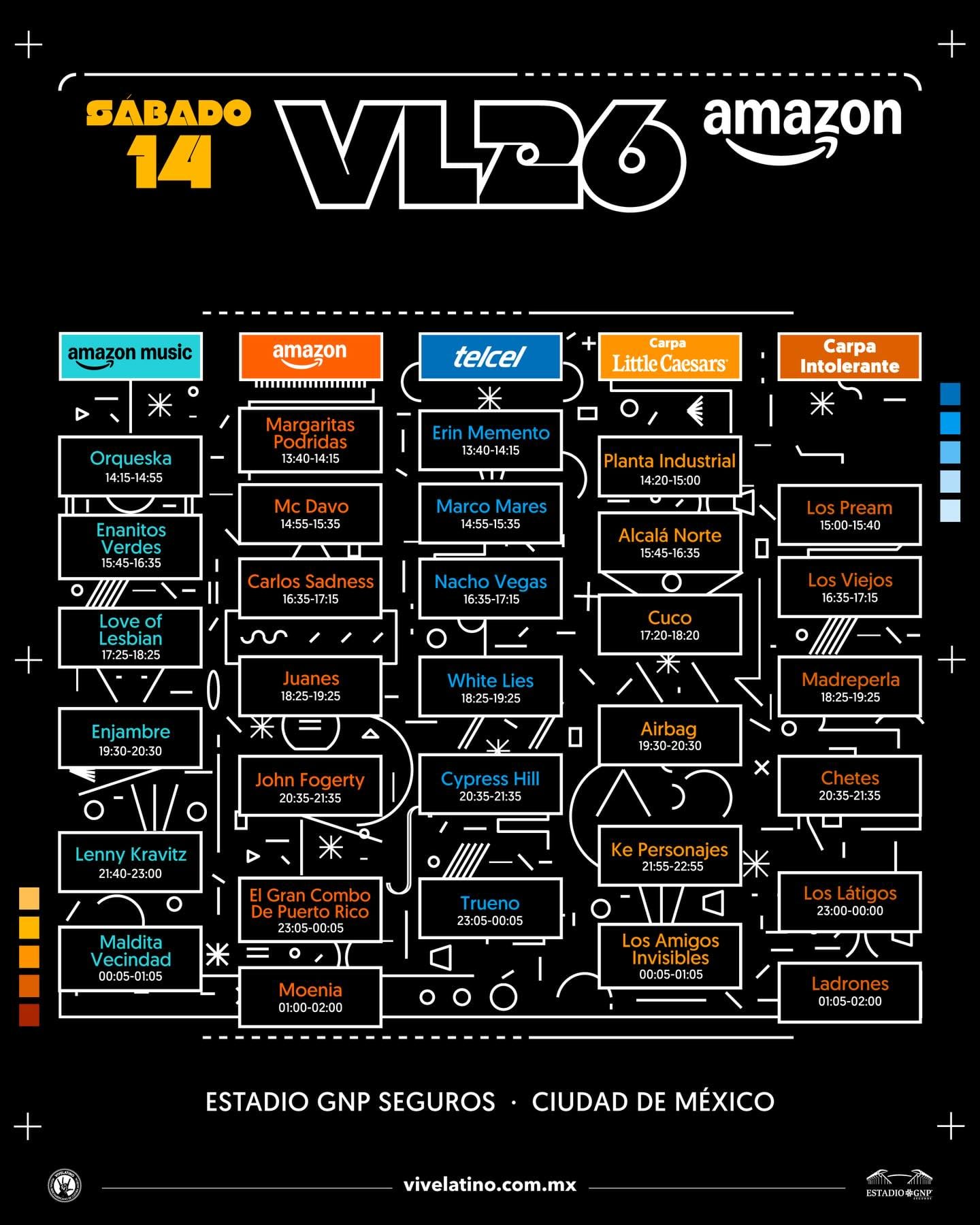 Horario del Vive Latino Sábado 14 de marzo | Instagram @vivelatino