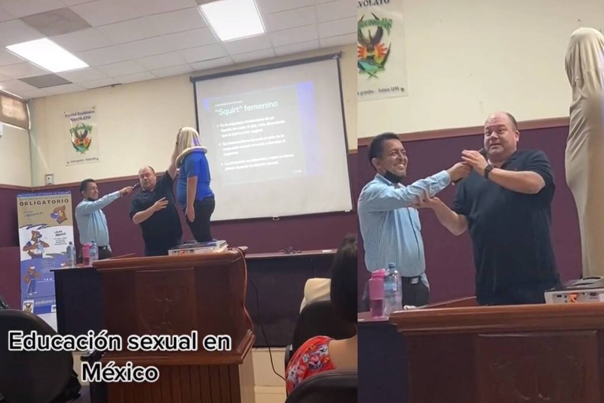 TIKTOK: “Niño condón” maestro da clase de educación sexual y usa a un alumno como botarga