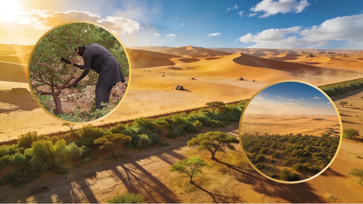 Once países africanos llevan 18 años construyendo una muralla viva de 8 mil kilómetros de árboles para frenar el avance del desierto del Sahara pero solo han logrado completar el 18 por ciento del proyecto
