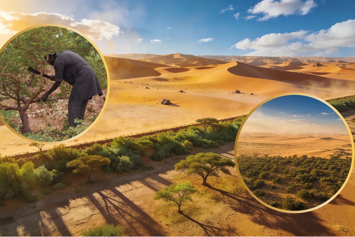 Once países africanos llevan 18 años construyendo una muralla viva de 8 mil kilómetros de árboles para frenar el avance del desierto del Sahara pero solo han logrado completar el 18 por ciento del proyecto