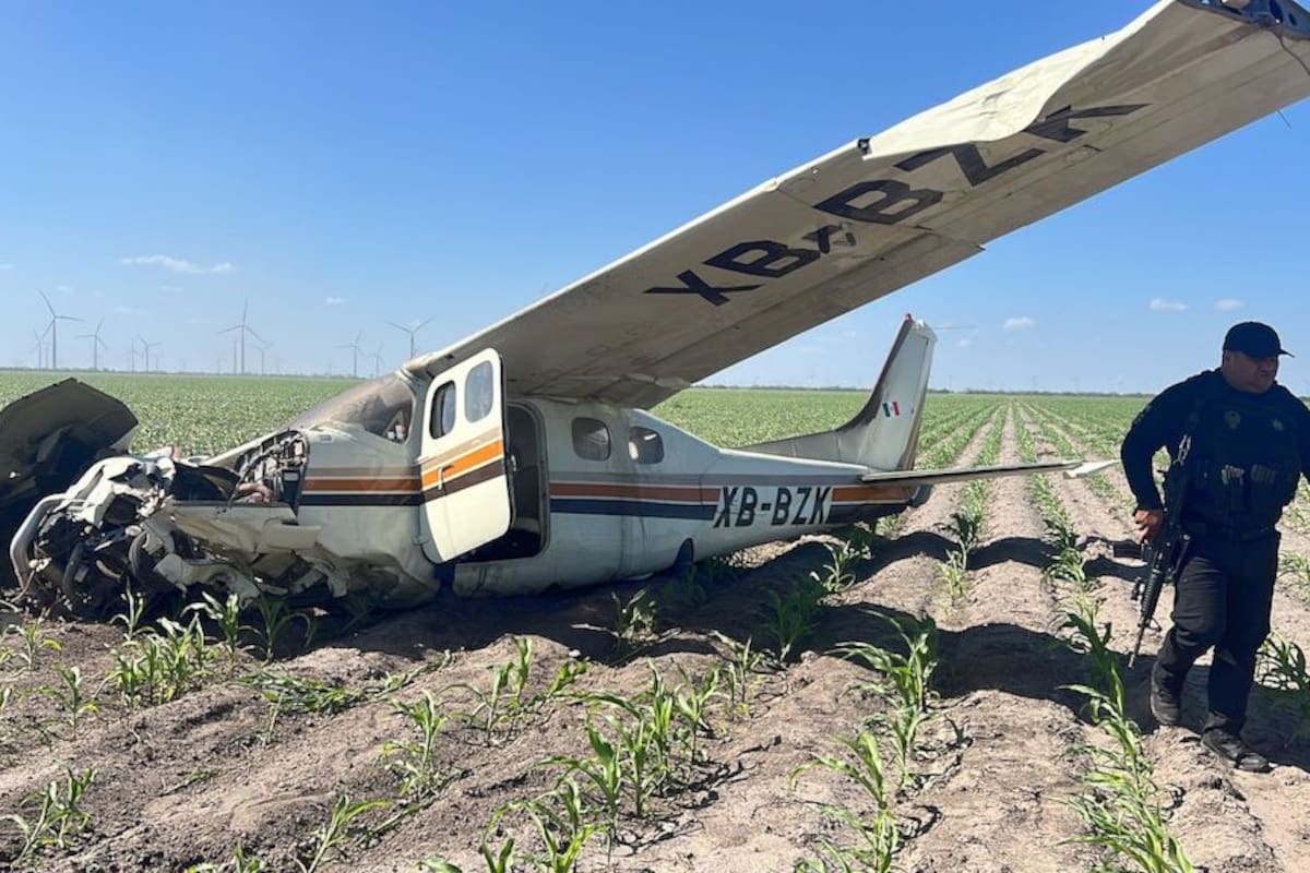 Se desploma avioneta en ejido Doroteo Arango, Tamaulipas; hay un muerto y un herido