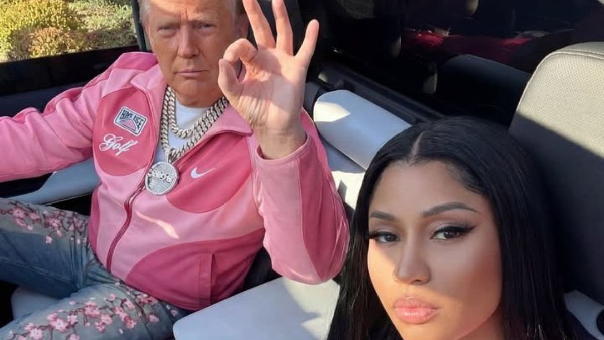 Nicki Minaj comparte imagen con Donald Trump vistiendo rosado y contando billetes: “Feliz día del presidente”