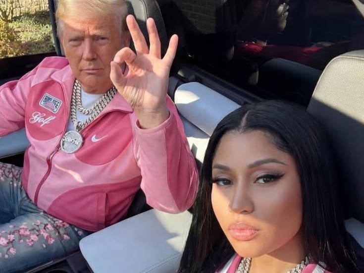 Nicki Minaj comparte imagen con Donald Trump vistiendo rosado y contando billetes: “Feliz día del presidente”