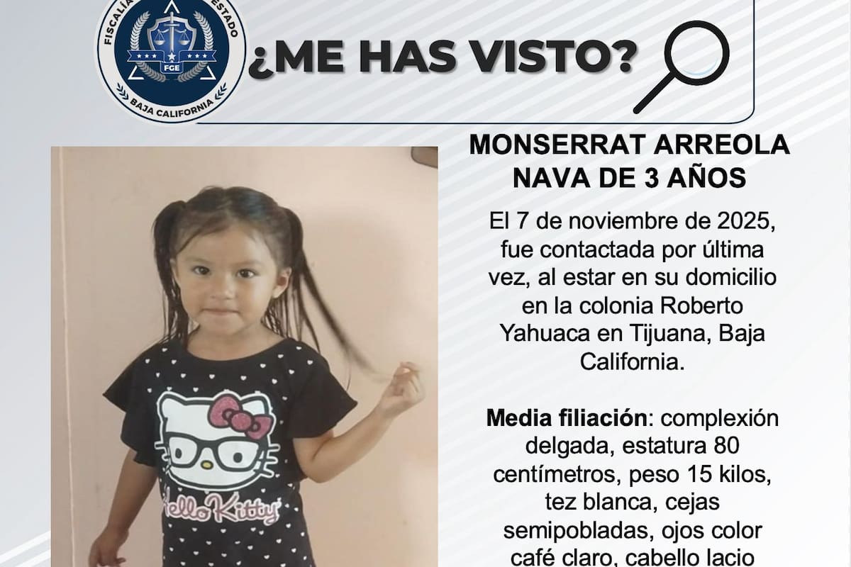 Se busca a Monserrat Arreola Nava de 3 años