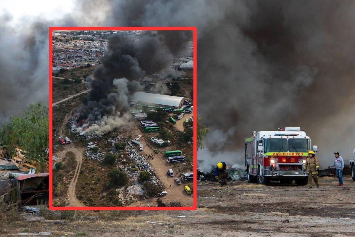 Autoridades luchan por controlar incendio provocado por quema de basura en empresa de transporte de Hidalgo; alcalde anuncia investigación y sanciones