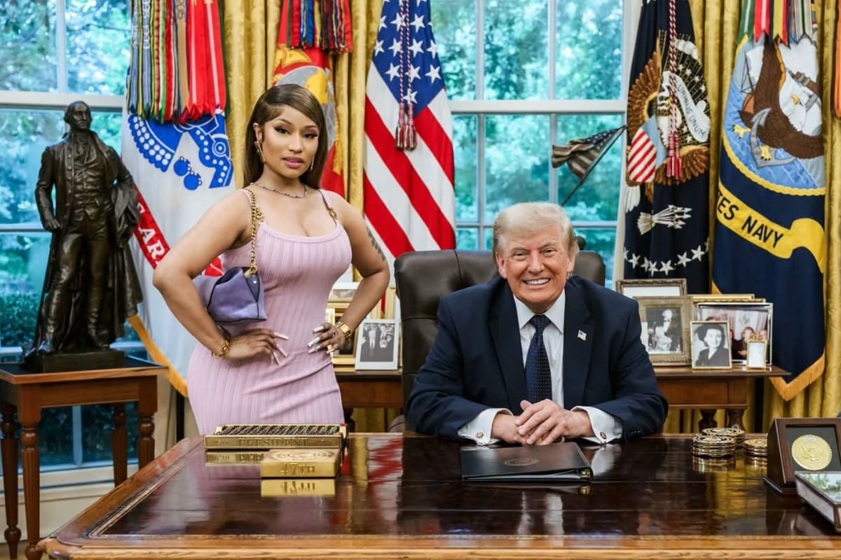 Trump llama “hot” a Nicki Minaj durante discurso en la Casa Blanca y desata reacciones