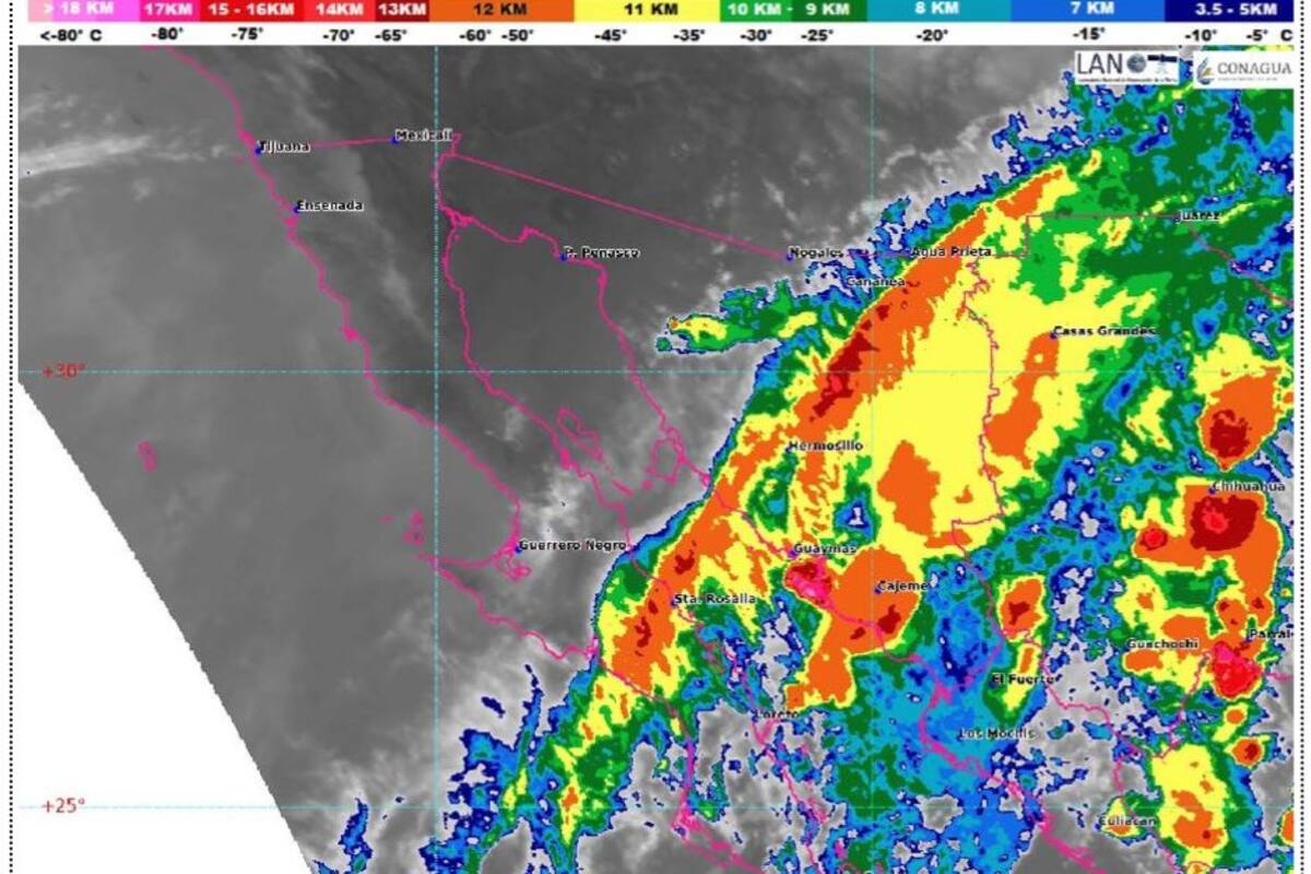 Prevén lluvias puntuales en Sonora para las próximas horas