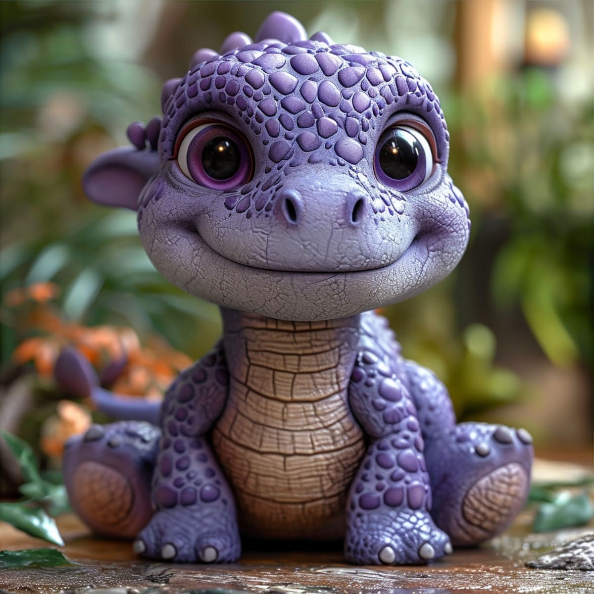 Dino renace en tonos morados: la inteligencia artificial de Midjourney redefine al entrañable dinosaurio de Los Picapiedra.