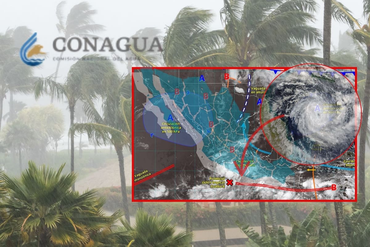 Ciclón tropical Cuatro-E se forma frente a México y amenaza con lluvias intensas: SMN advierte sobre 4 estados que serían afectados y la posible llegada de la Tormenta Tropical Delila