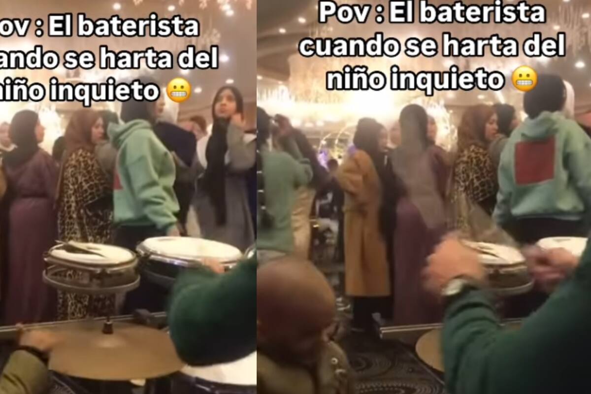 Baterista en una fiesta se harta de los niños y golpea con los palillos la cabeza de uno