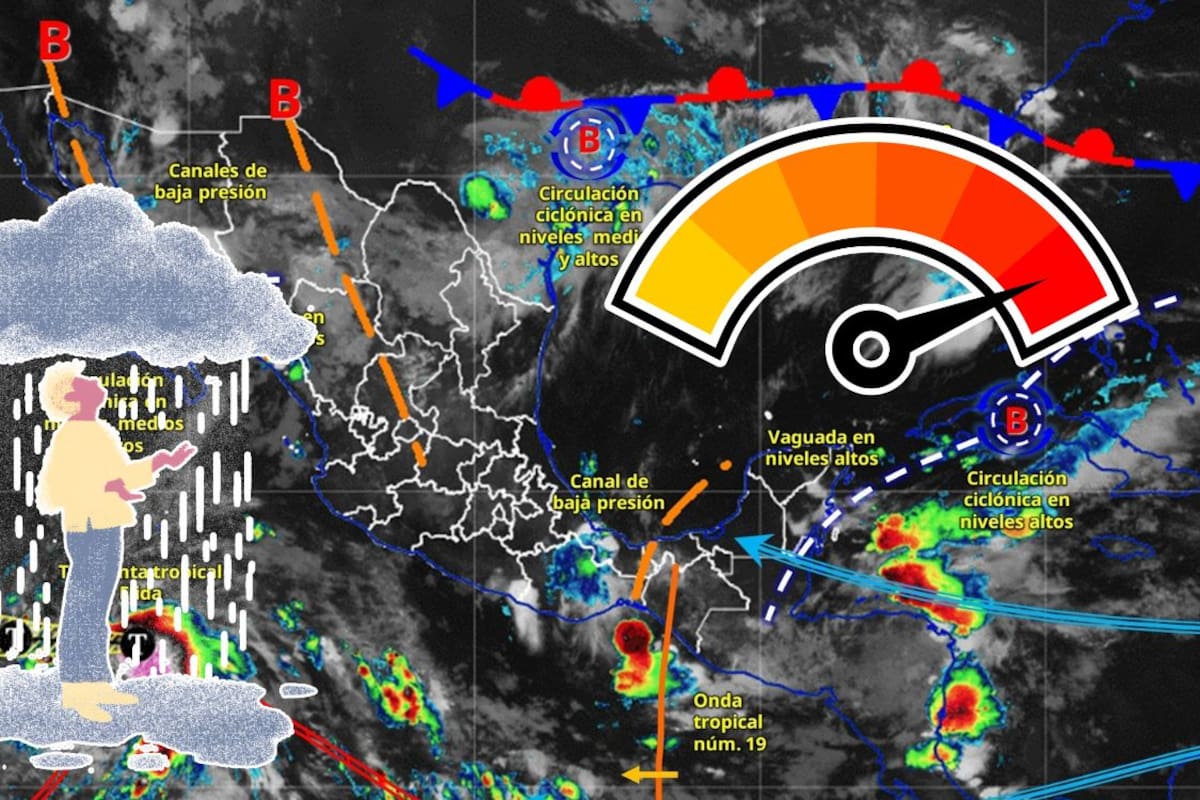 SMN alerta por lluvias fuertes, calor de hasta 45 °C y el avance de la onda tropical 19 este 15 de julio; estos serán los estados más afectados
