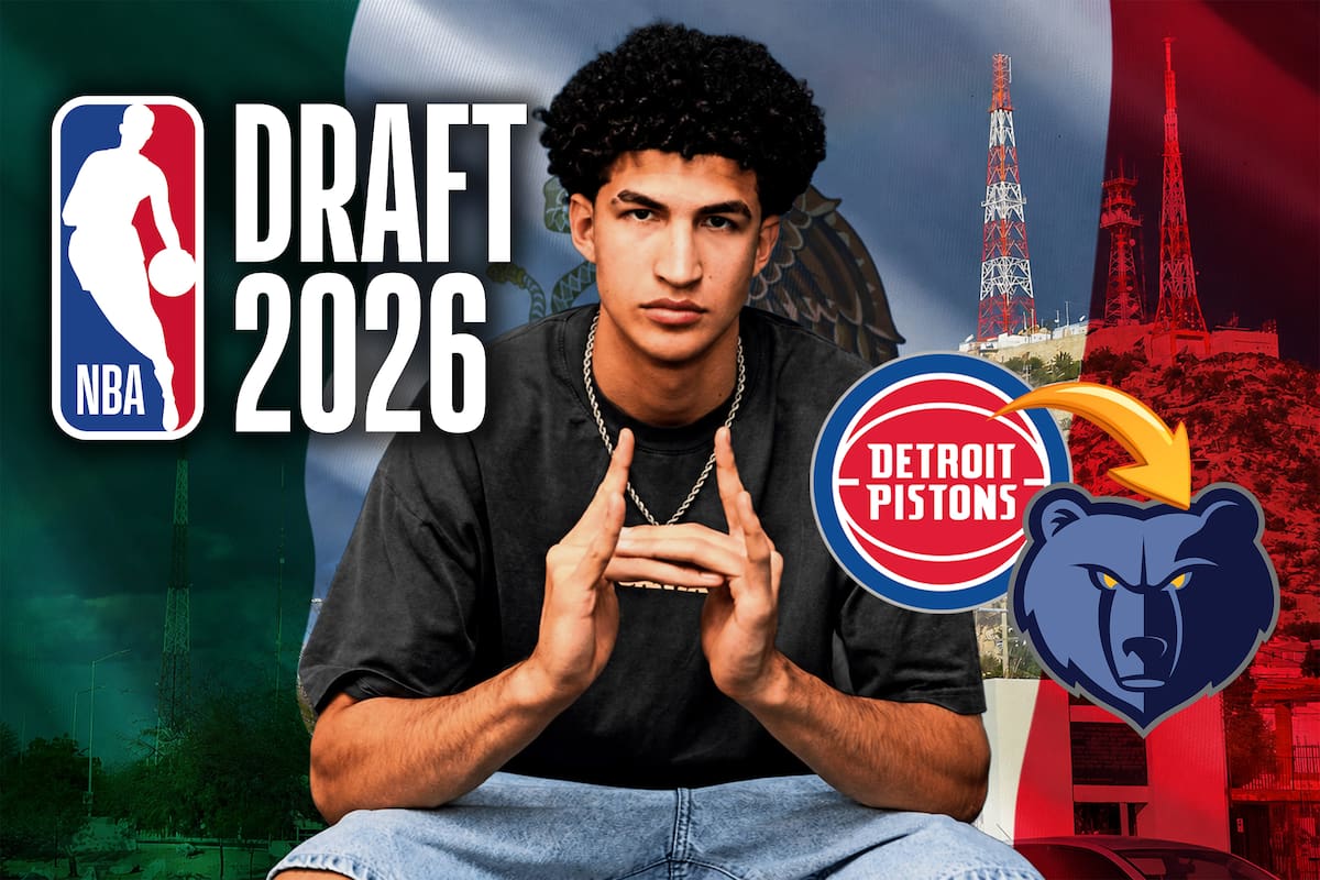 Karim López hace historia: es el primer mexicano elegido en primera ronda del Draft de la NBA en el Pick 21 por los Pistons de Detroit, pero es traspasado a los Grizzlies de Memphis