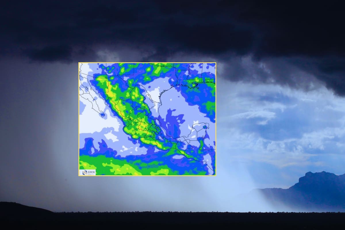 SMN alerta por las fuertes lluvias que dejarán el monzón mexicano y varias ondas tropicales este domingo en estos estados