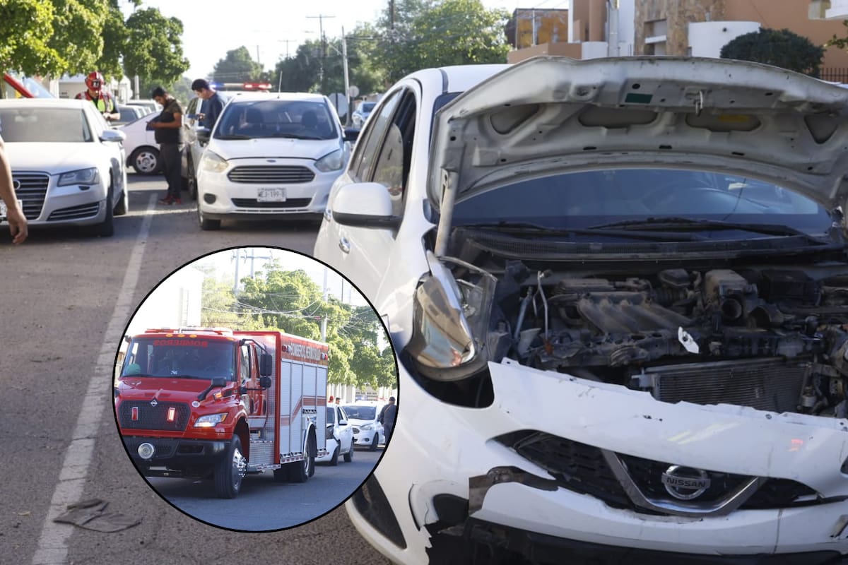 Choque entre Uber y auto particular deja tres lesionados en Hermosillo