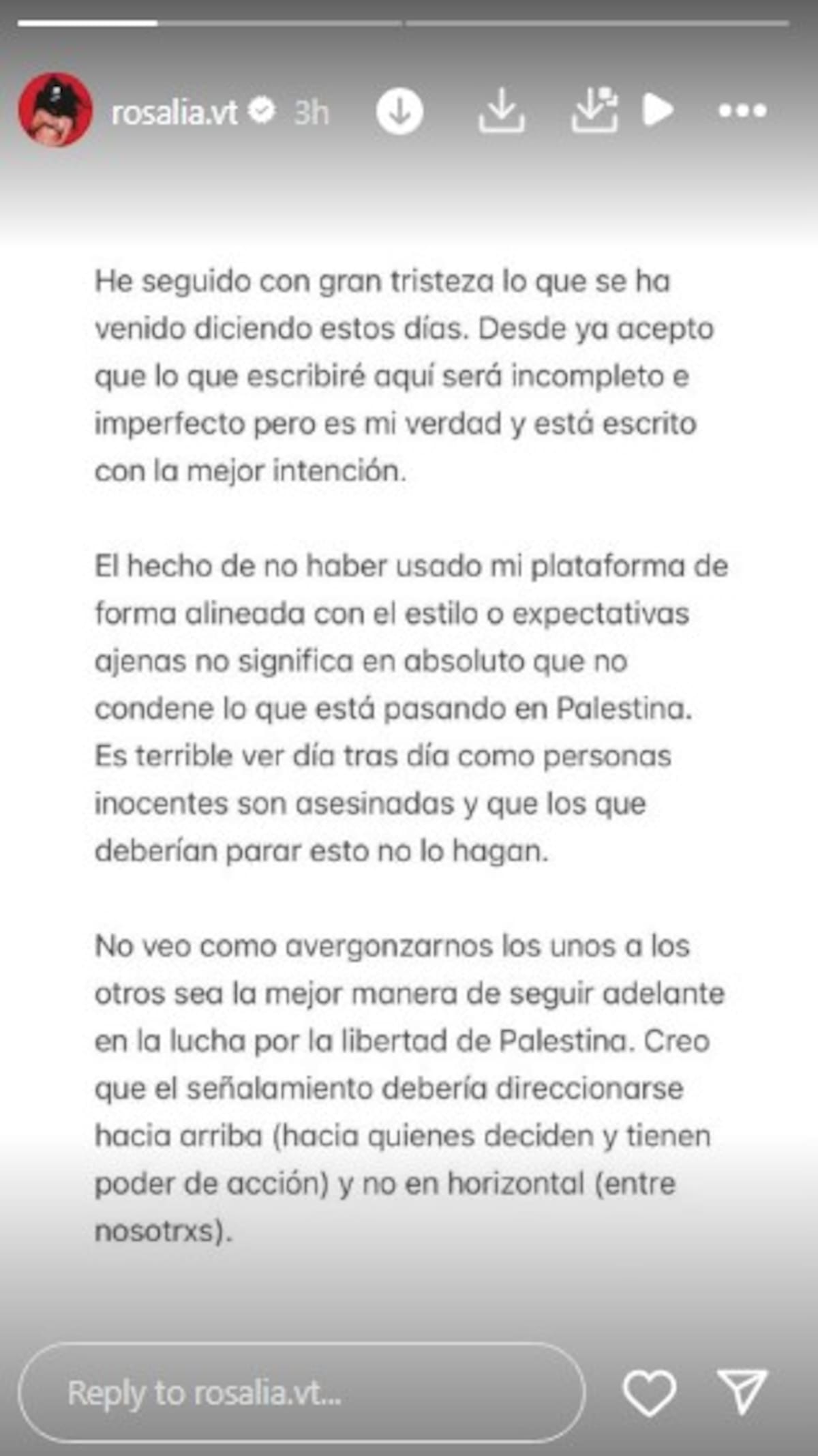 Rosalía responde a las críticas / Instagram @rosalia.vt