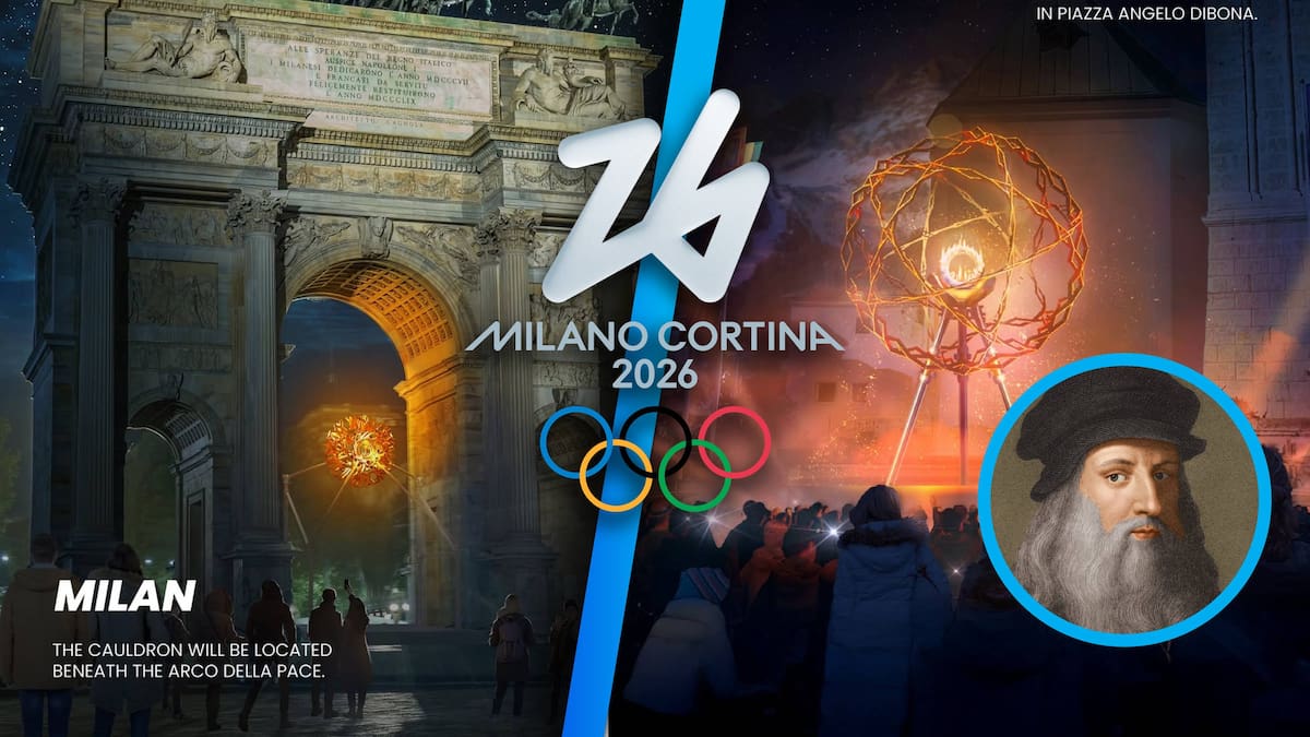 Los Juegos Olímpicos de Invierno 2026 harán historia con dos pebeteros olímpicos en Milán y Cortina que se encenderán sincronizados por primera vez, con diseño inspirado en Leonardo da Vinci