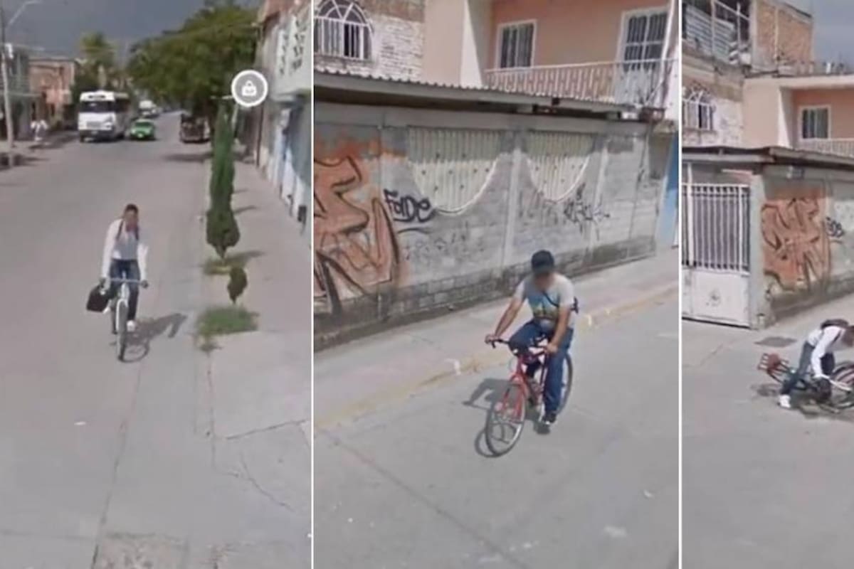 La imagen viral que capturó Google Street View: un inusual choque entre dos bicicletas