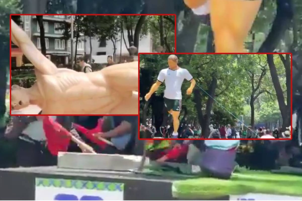 CNTE derriba y vandaliza figuras del Mundial 2026 en Paseo de la Reforma a nueve días del partido inaugural en CDMX