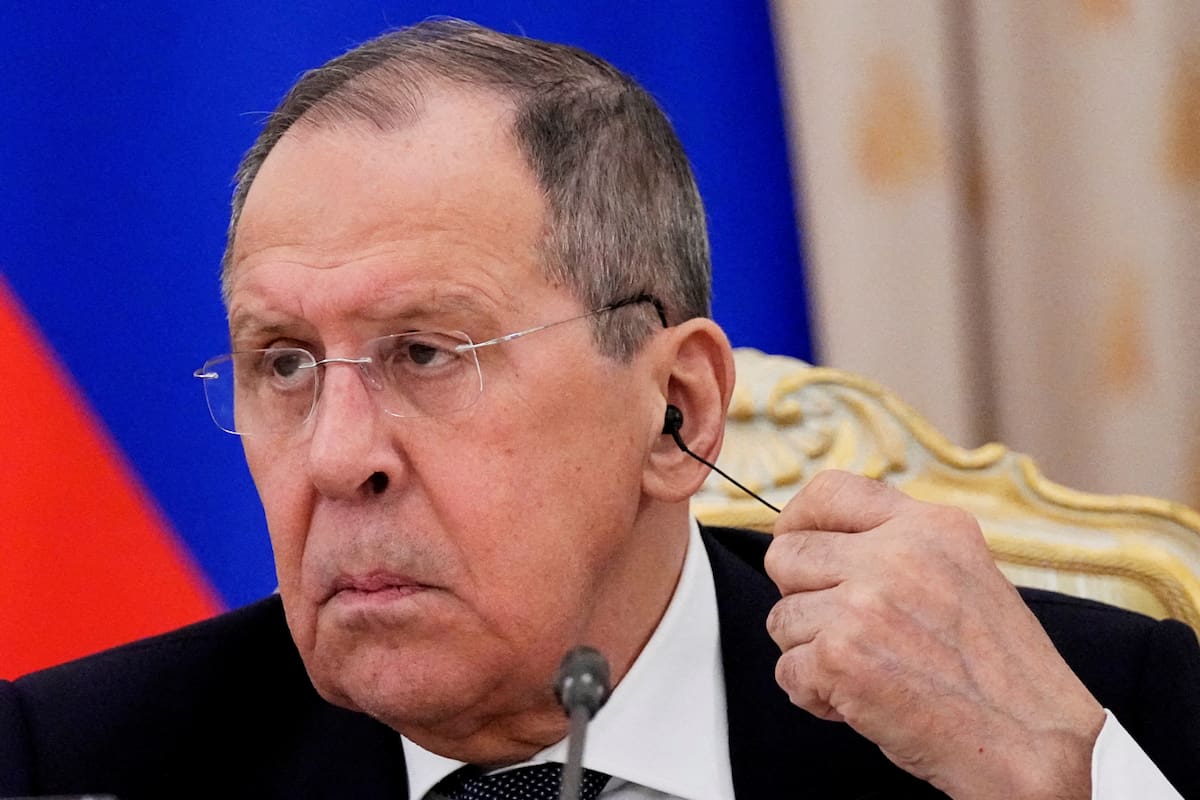 FOTO DE ARCHIVO: Ministro de Relaciones Exteriores de Rusia Sergei Lavrov asiste a una conferencia de prensa en Moscú, Rusia, 4 de abril del 2022. Alexander Zemlianichenko/Pool via REUTERS/Foto de Archivo