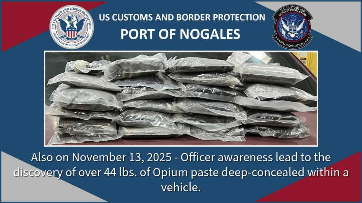 Incautación de narcóticos en Nogales.