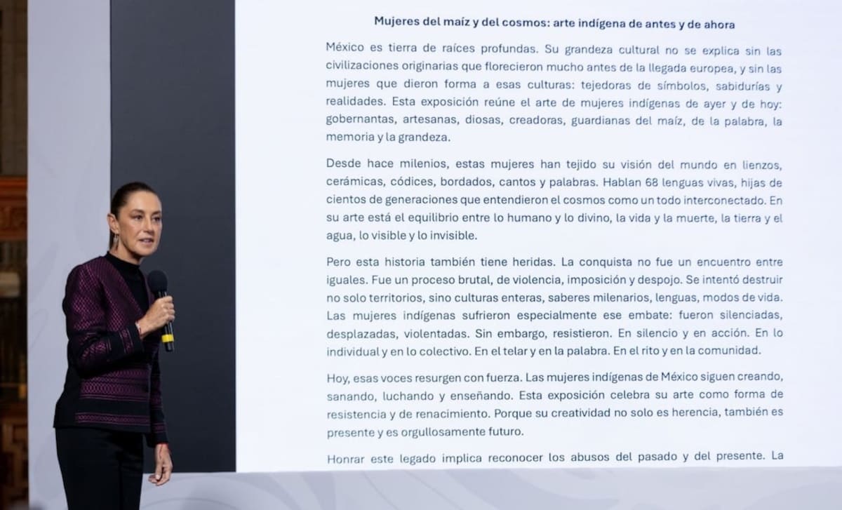 La presidenta Claudia Sheinbaum Pardo celebró que "agravio de España comienza a saldarse". | Crédito: El Universal (Hugo Salvador)