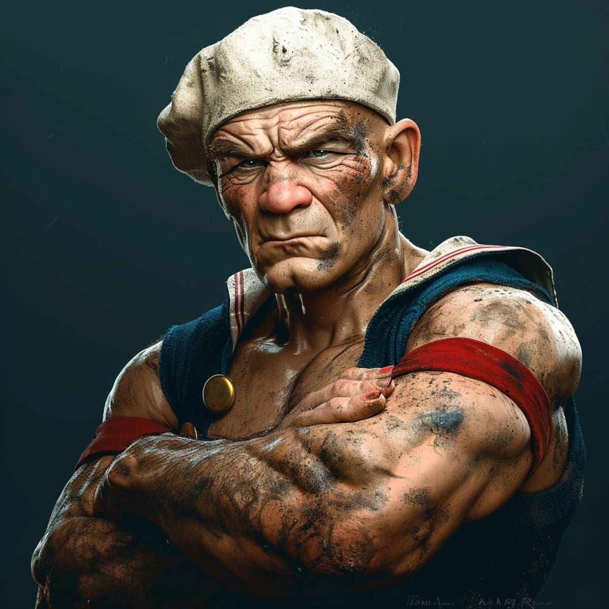 Así se vería Popeye el marino en la vida real según la Inteligencia Artificial de Midjourney