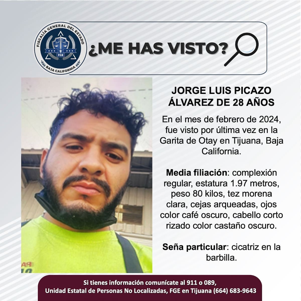 Fue visto por última vez en el mes de febrero de 2024.