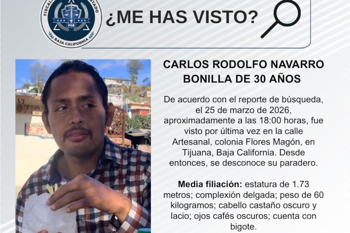 Se busca a Carlos Rodolfo Navarro Bonilla de 30 años