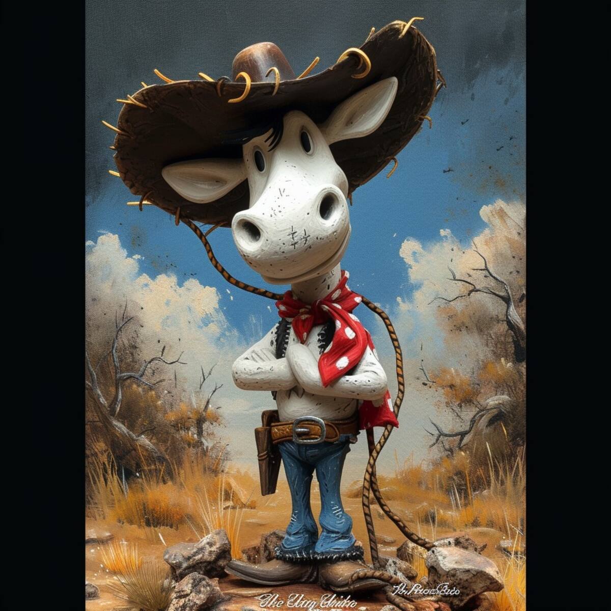 Imágenes creativas: Tiro Loco McGraw según la inteligencia artificial, fusionando lo icónico con elementos sorprendentes y originales.