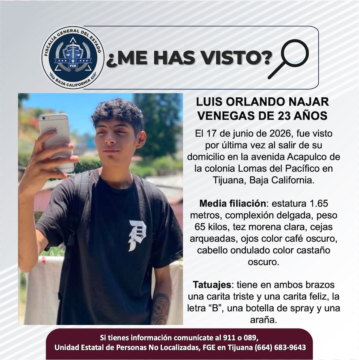 Fue visto por última vez el 17 de junio de 2026.