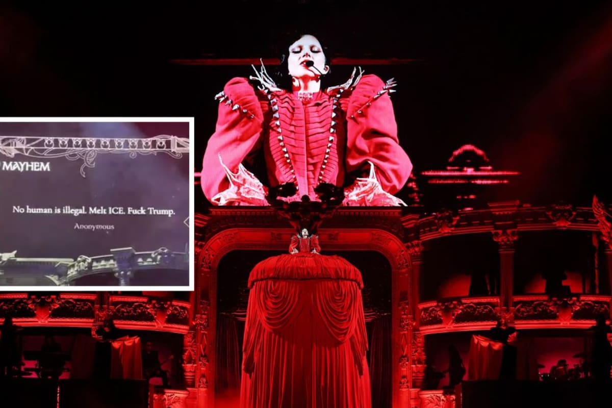 Fans de Lady Gaga comparten mensajes en contra de ICE durante el inicio de su gira “The Mayhem Ball Tour”