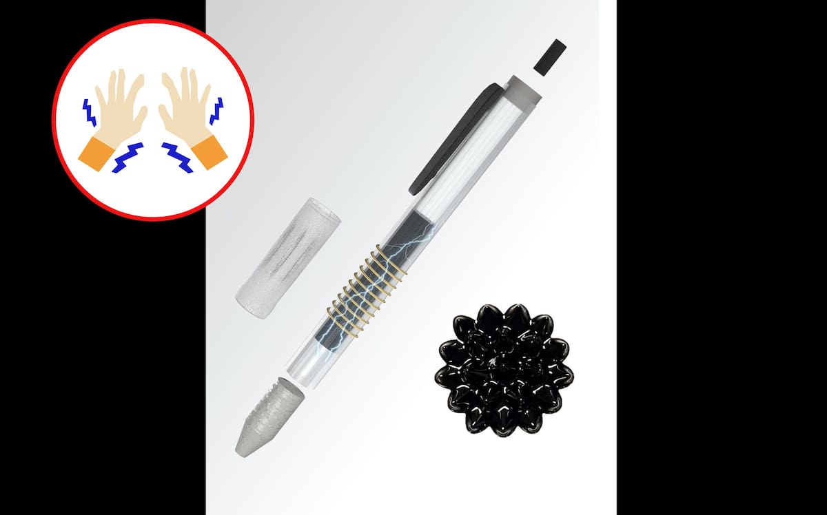 Este bolígrafo especial funciona gracias a una combinación de mecánica avanzada y química: su punta, hecha de un material magnetoelástico, reacciona al movimiento, mientras que la tinta ferrofluídica cambia su comportamiento en función de la presión y trayectoria del trazo. Foto: Canva/Jun Chen/Universidad de California.