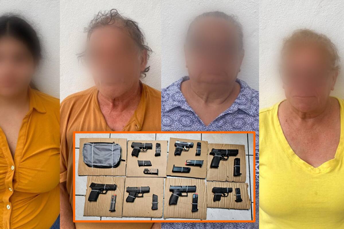 Aseguran con material bélico a familia de nueve en garita de Mariposa; cuatro son menores de edad