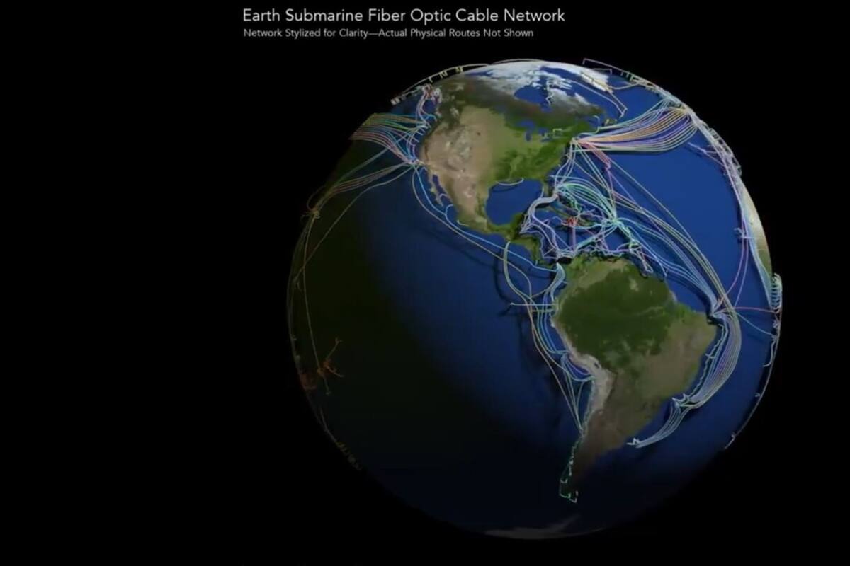 Mapa muestra los millones de kilómetros de cables submarinos que conectan el internet