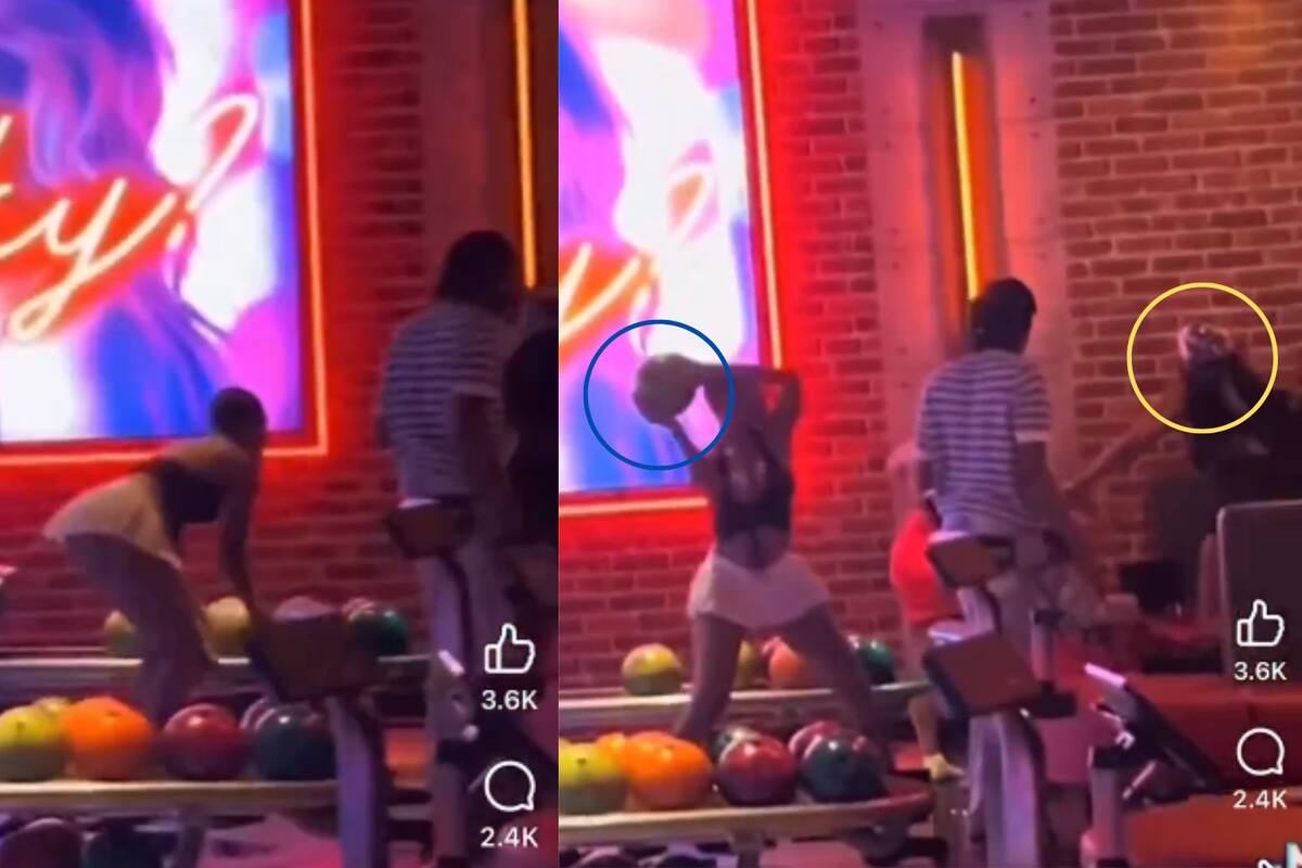 VIDEO: Mujer lanza bola de boliche a una chica y le da en la cabeza; termina noqueada
