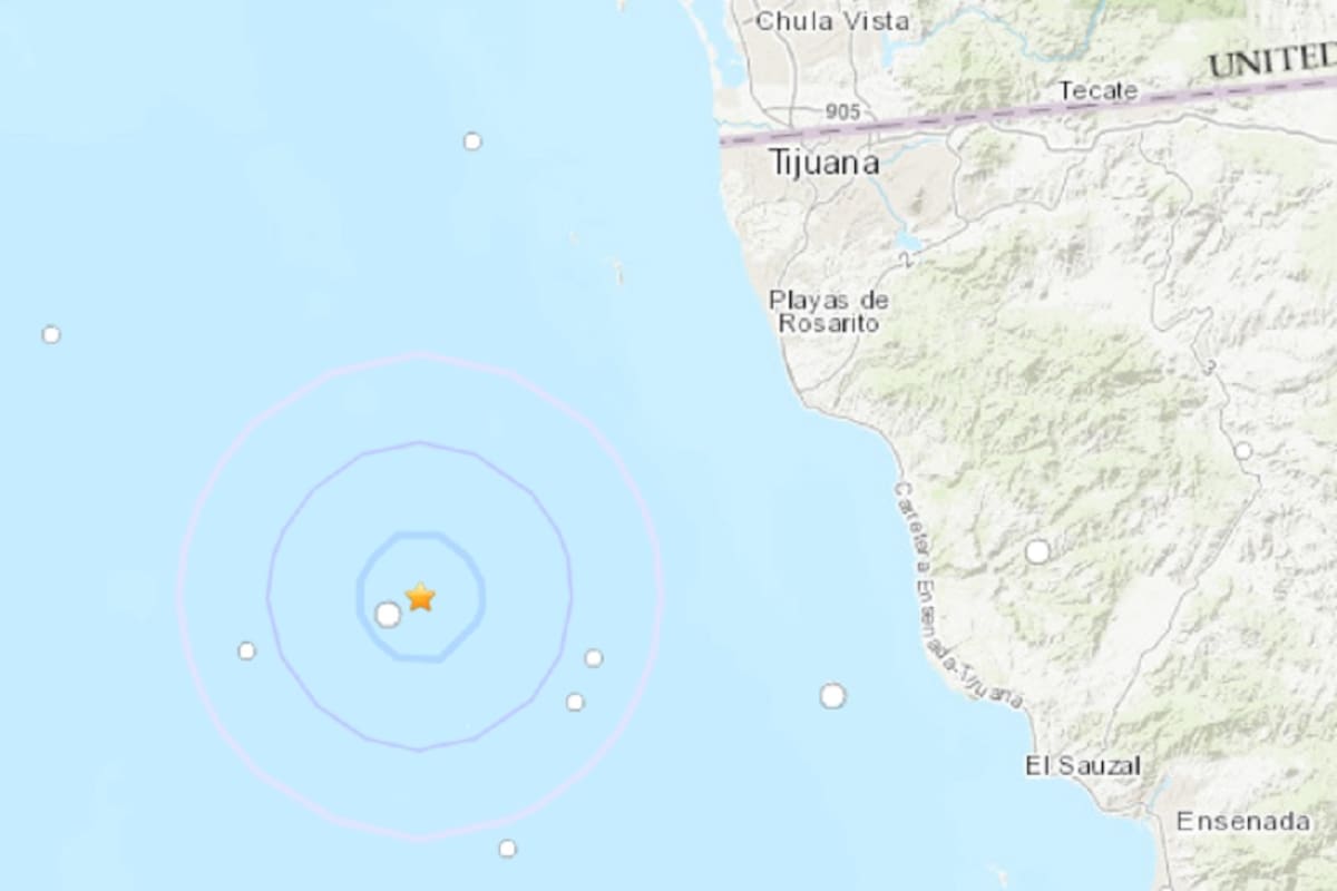 Se reporta serie de sismos al Suroeste de Rosarito