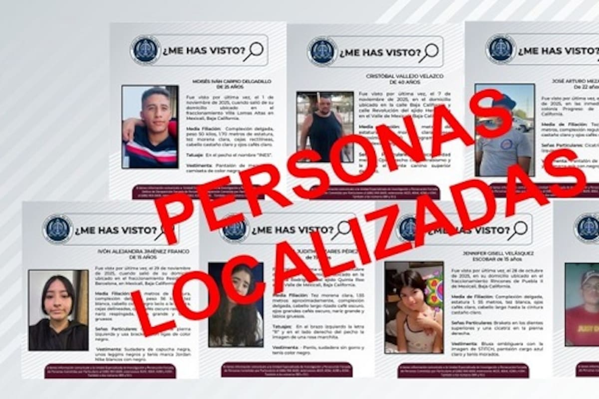 Localizan a siete personas con reporte de búsqueda en Mexicali